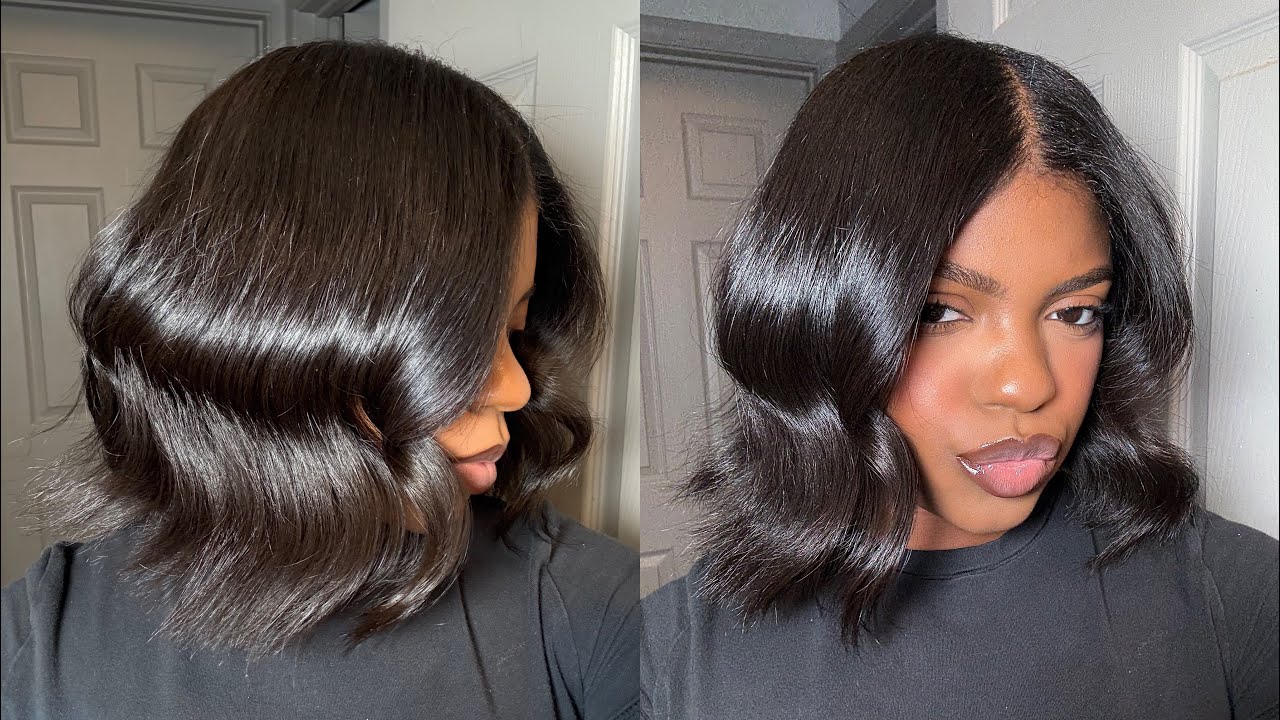HOW TO: GET BEACH WAVES ON A SILK PRESS AT HOME | LOOSE WAVES ON SHORT HAIR 