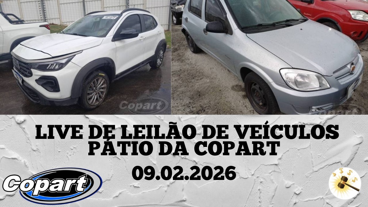 LIVE DE LEILÃO DE VEÍCULOS NO PÁTIO DA COPART 09.02.2026