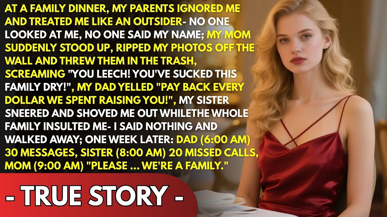 AT A FAMILY DINNER, MY PARENTS TREATED ME LIKE A STRANGER BEFORE 35 RELATIVES — SO I LEFT IN SILENCE