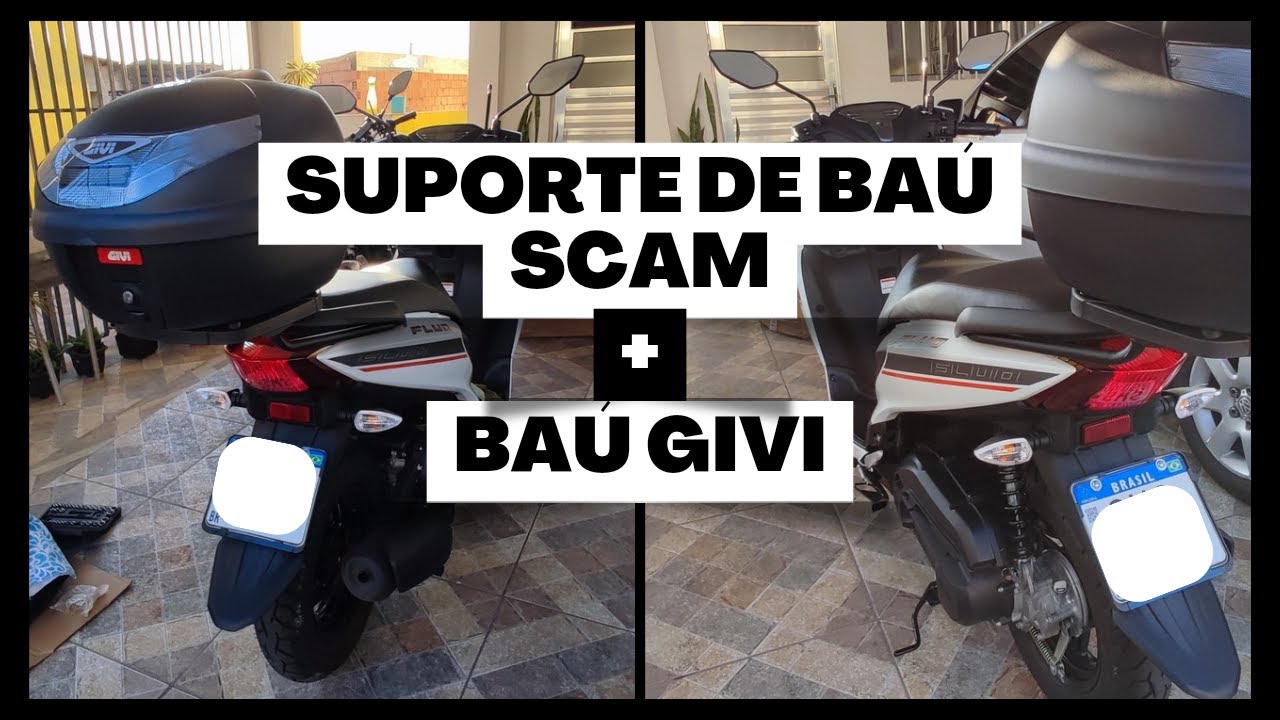 COMO INSTALAR SUPORTE DE BAÚ SCAM + BAÚ NA FLUO 125