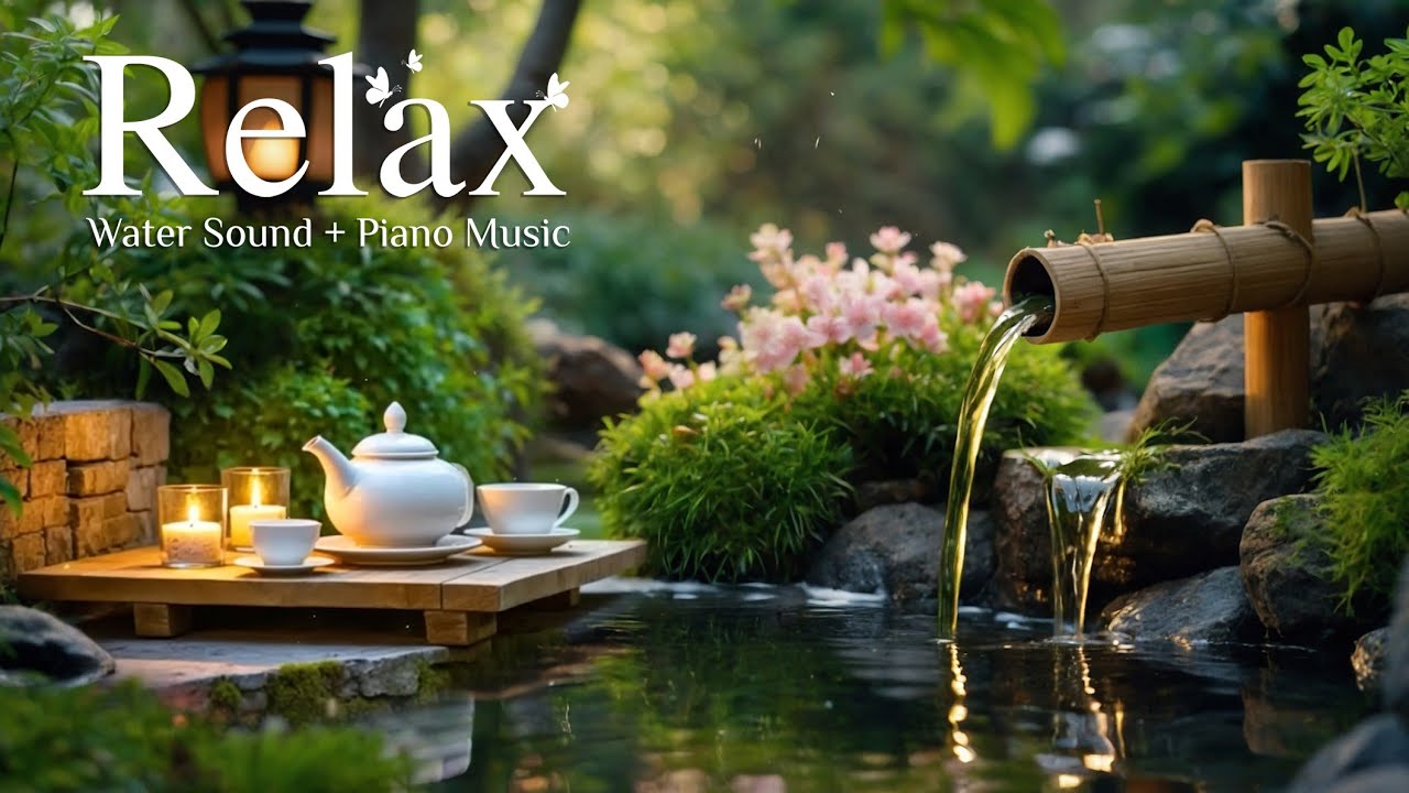 Relaxing Piano & Bamboo Water Fountain for Meditation - Stress Relieve, Anxiety, Insomnia, study #15