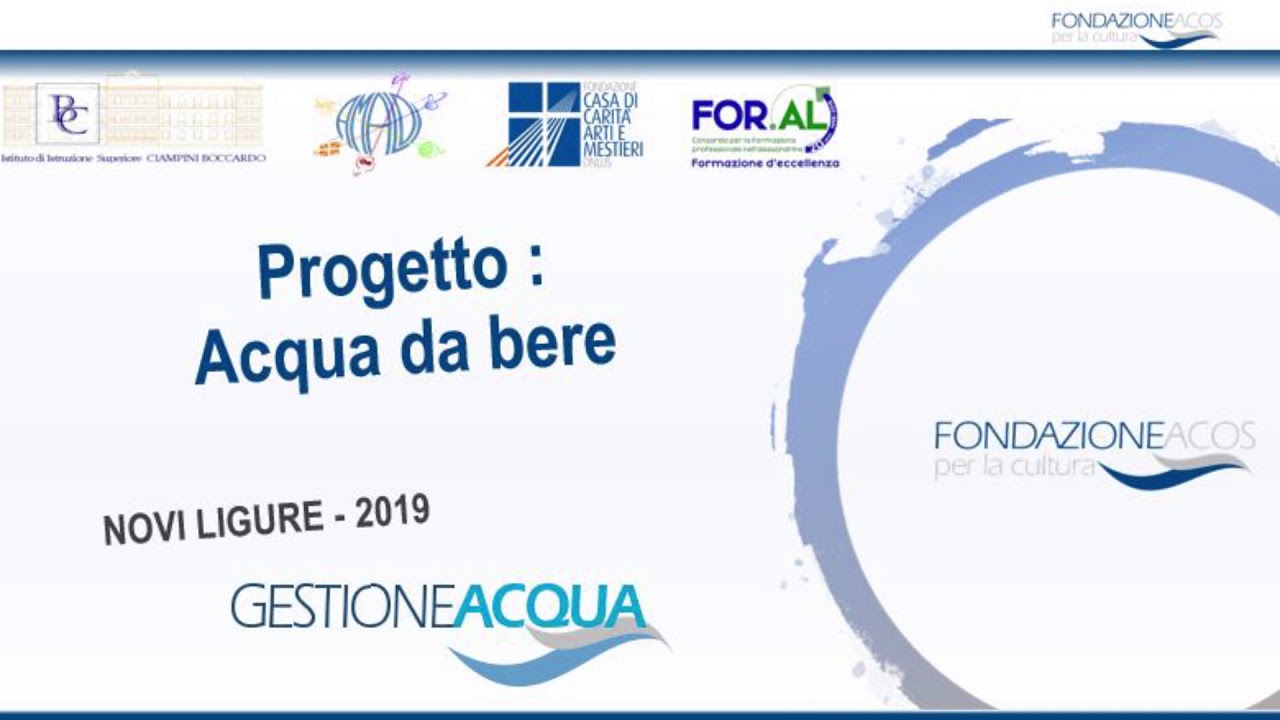 Progetto Fondazione ACOS 2020 - Gestione Acqua  (Acqua da Bere)