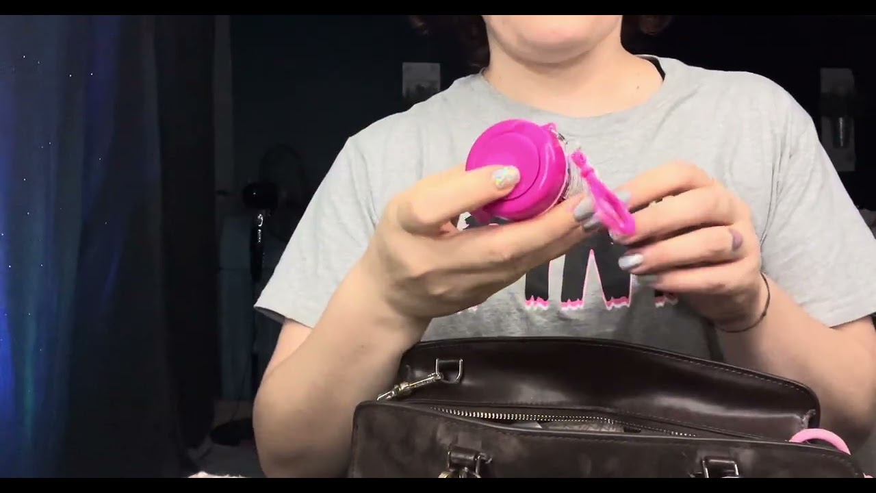 WHATS IN MY PURSE ASMR | soft spoken gum chewing ft Odette!
