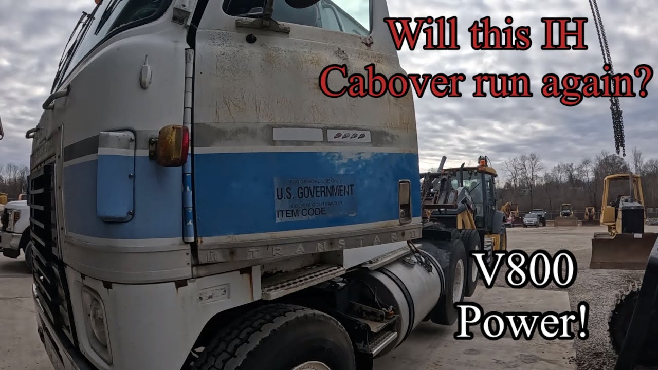 We try to revive an abandoned ex government IH Transtar Cabover semi tractor V800 IH power!