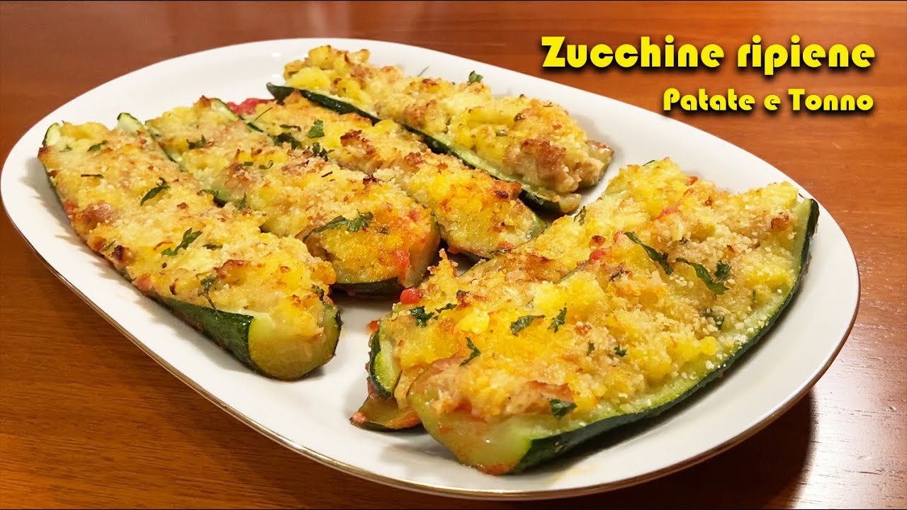 ZUCCHINE🥒🥒RIPIENE con TONNO e PATATE🥔🥔
