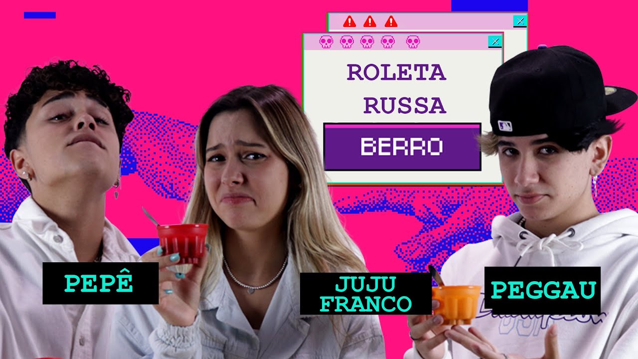 JUJU FRANCO, PEPE e PEGGAU jogam ROLETA RUSSA com PERGUNTAS POLÊMICAS, DESAFIOS e COMIDA RUIM