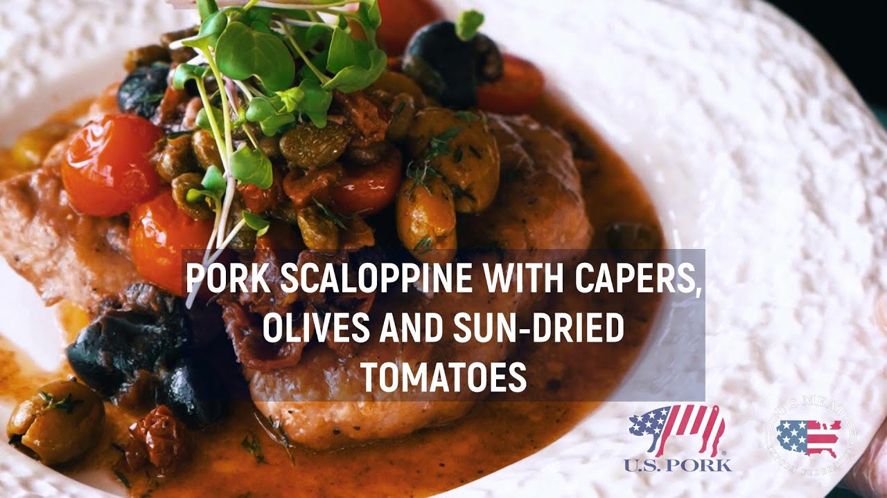 Pork Scaloppine with Capers, Olives and Sun-dried Tomatoes