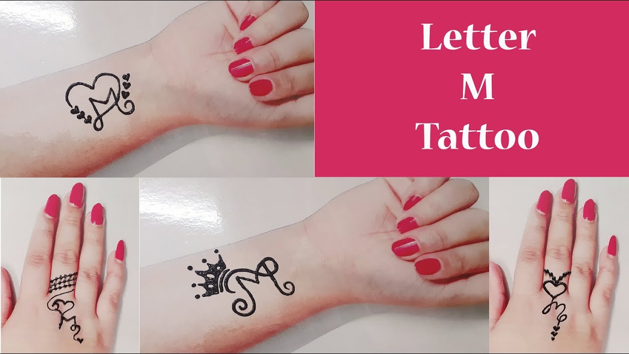Letter 'M' Tattoo Mehndi Designs 