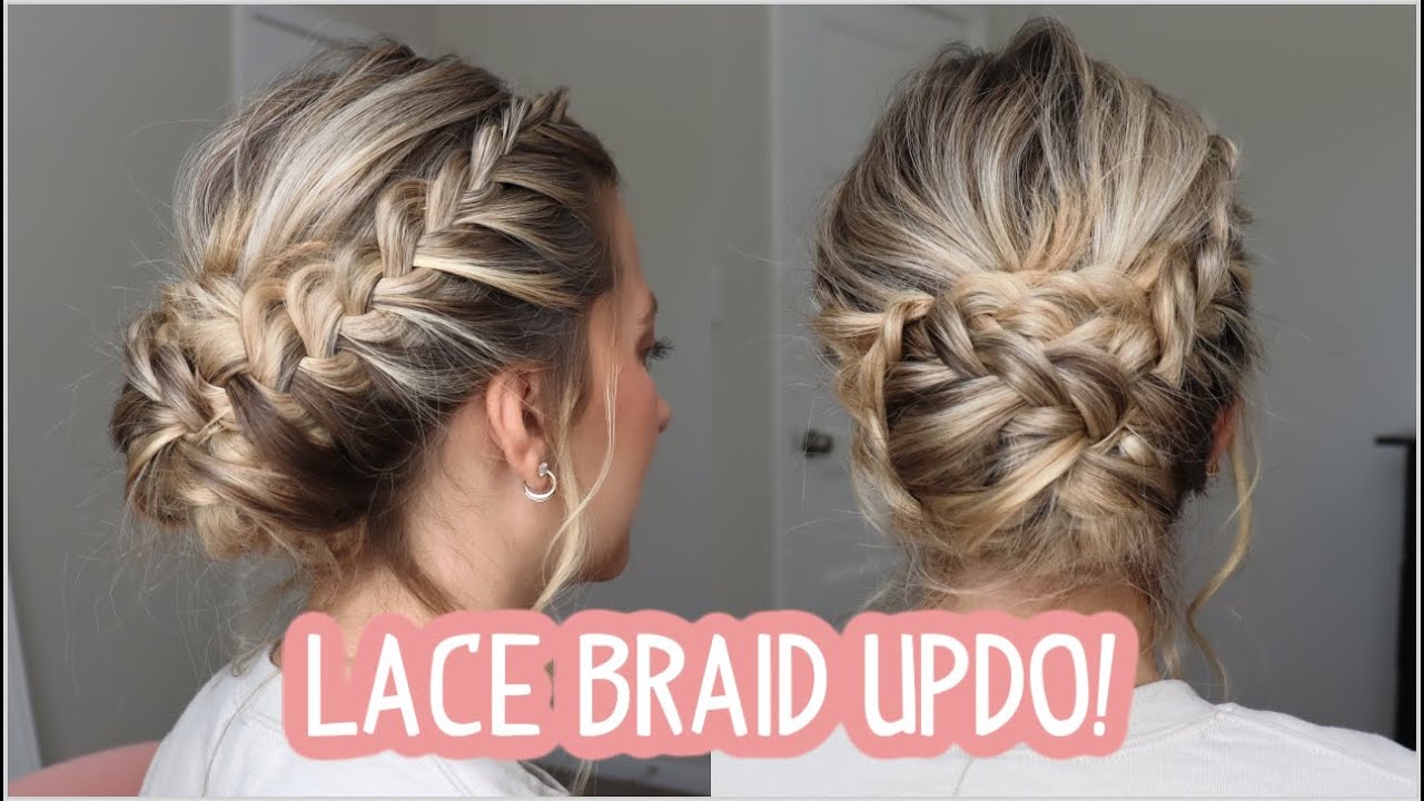 LACE FRENCH BRAID UPDO! Short, Medium, and Long Hairstyles!
