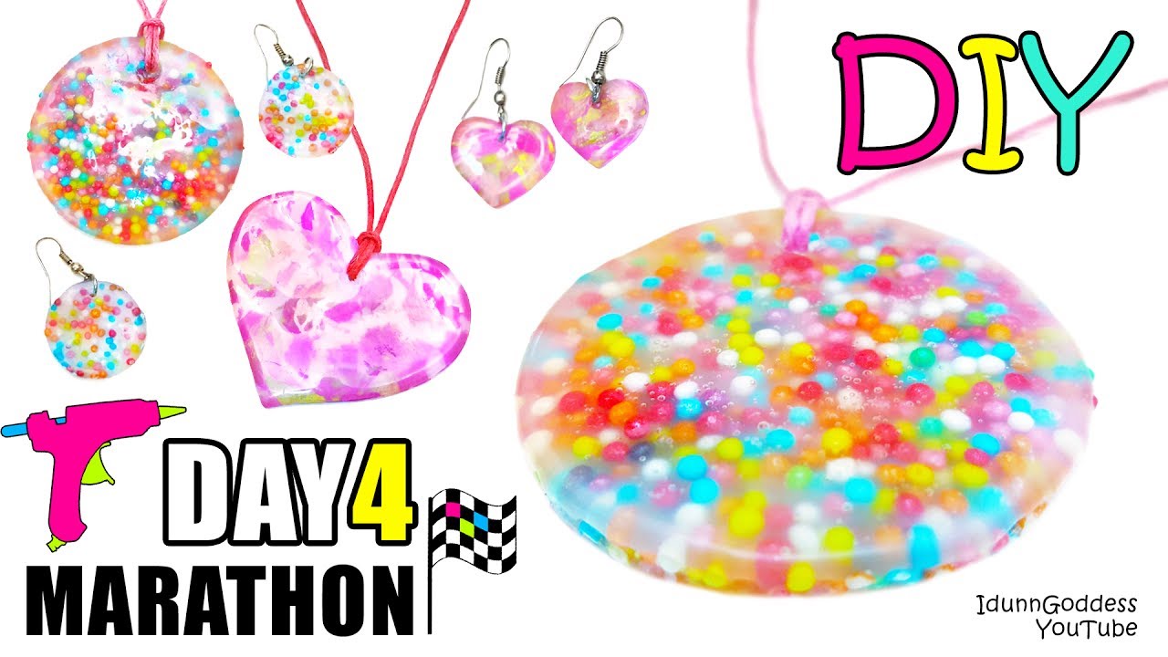 DIY Jewelry Out Of Hot Glue, Sprinkles And Acrylic Paint - DAY 4 of 7-Day Marathon Of Glue Gun DIYs