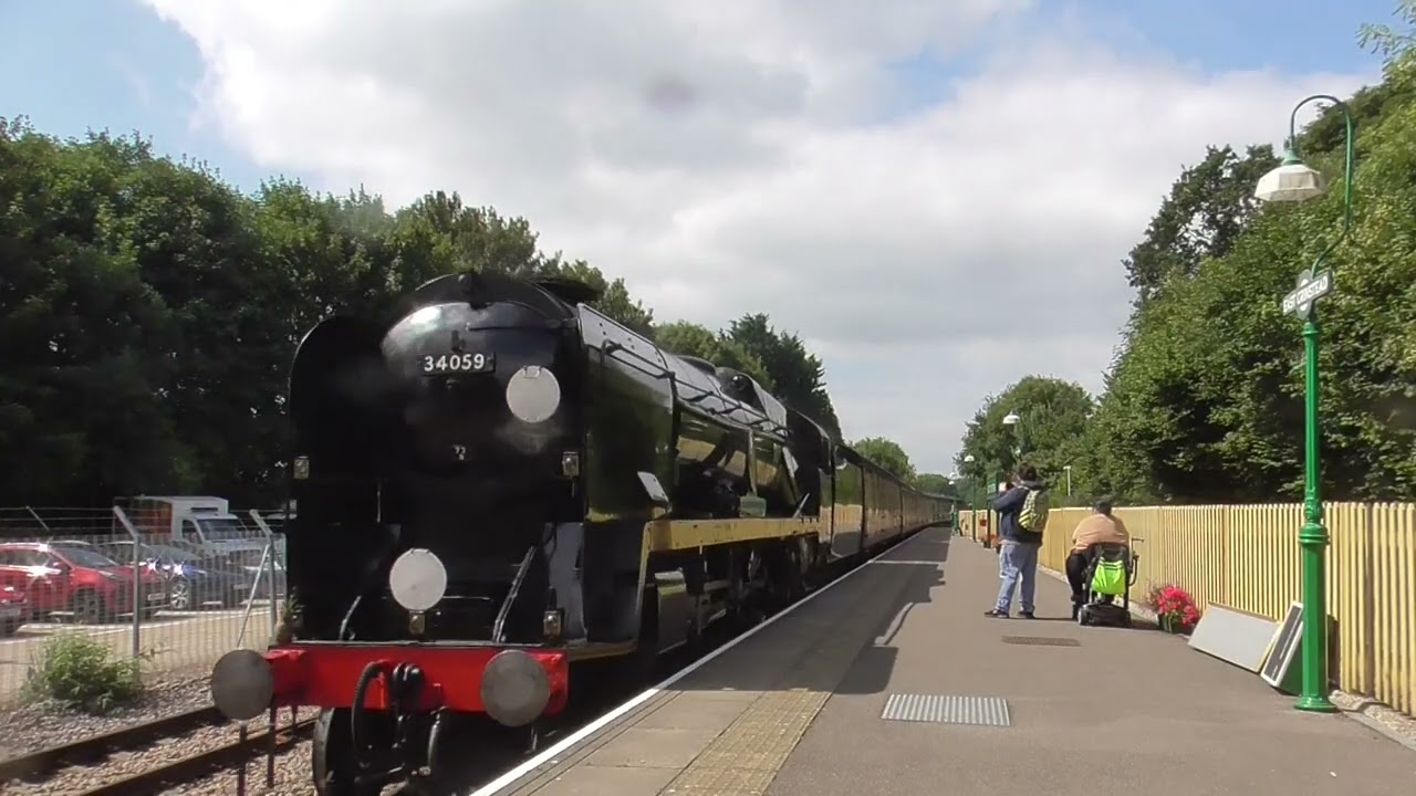 SR no 34059 Sir Archibald Sinclair Arrivals East Grinstead from Sheffield Park