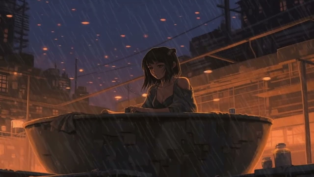 Rooftop Downpour - 🛀 2AM relaxation in Kyoto [lofi beats]