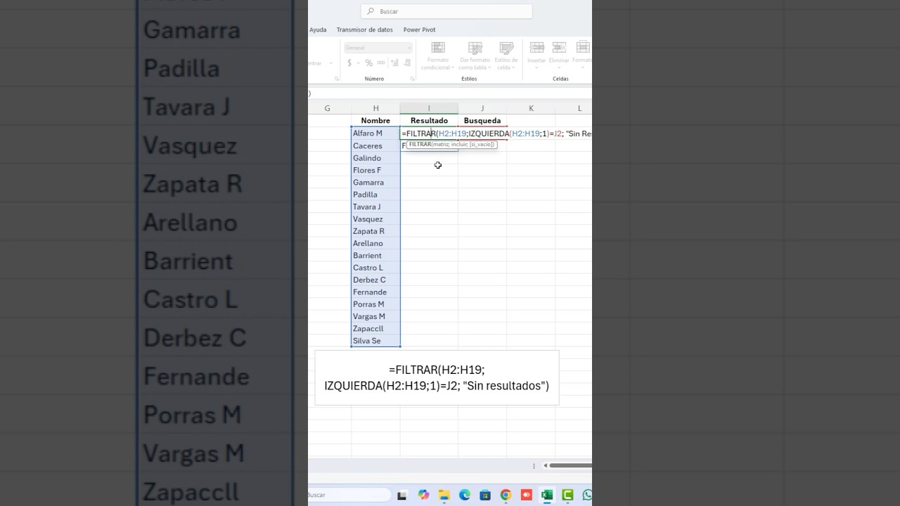 Buscador Inteligente en Excel: funcion Filtrar por la Primera Letra #sepamosexcelviral #excelsepamos