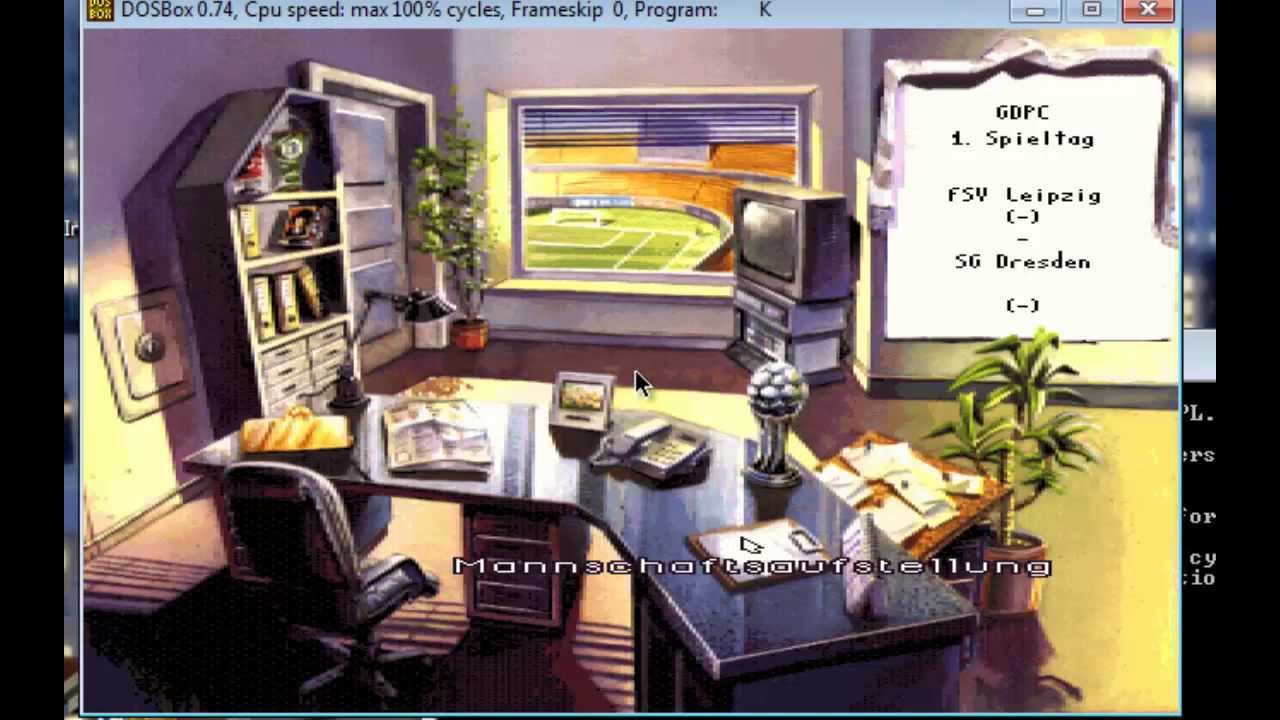 GDPC: Anstoss 1 auf Windows 10 + 8 + 7 + Vista + XP spielen mit DOSBox /Fussballmanager/On the Ball