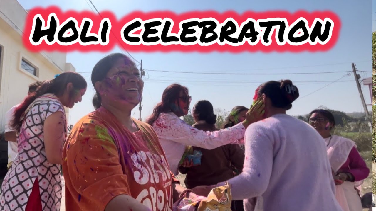 Holi celebration 🎉 raha dhamakedar || khoob jamkar khaye pakode gujiya 💕