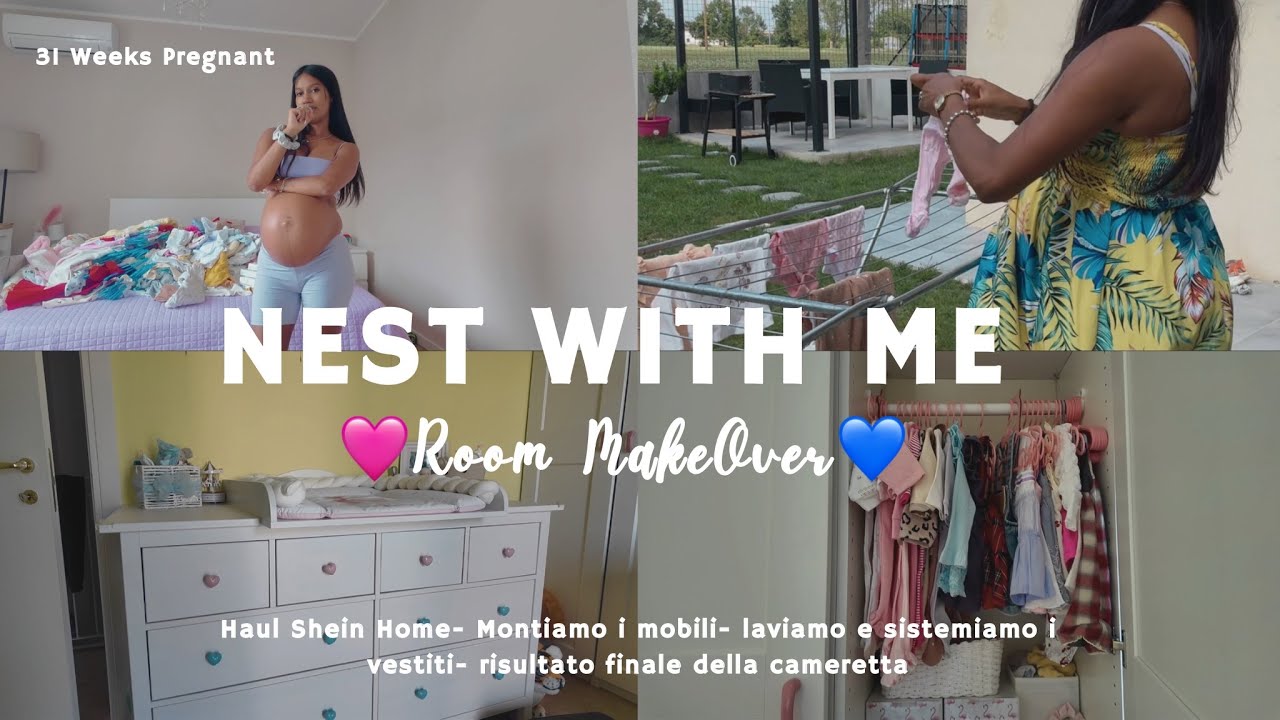 NEST WITH ME | KIDS ROOM MAKEOVER | pregnant | Haul Shein home 