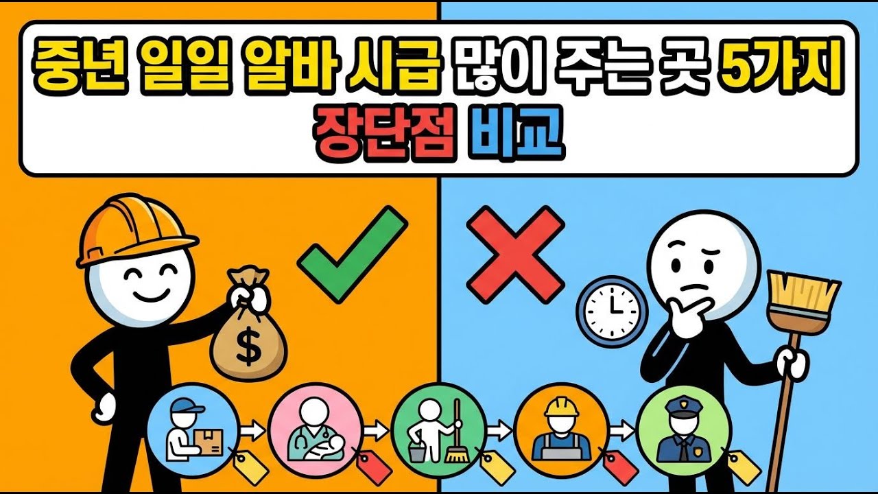 중년 알바 시급높은곳은 어디 탑5 ?!