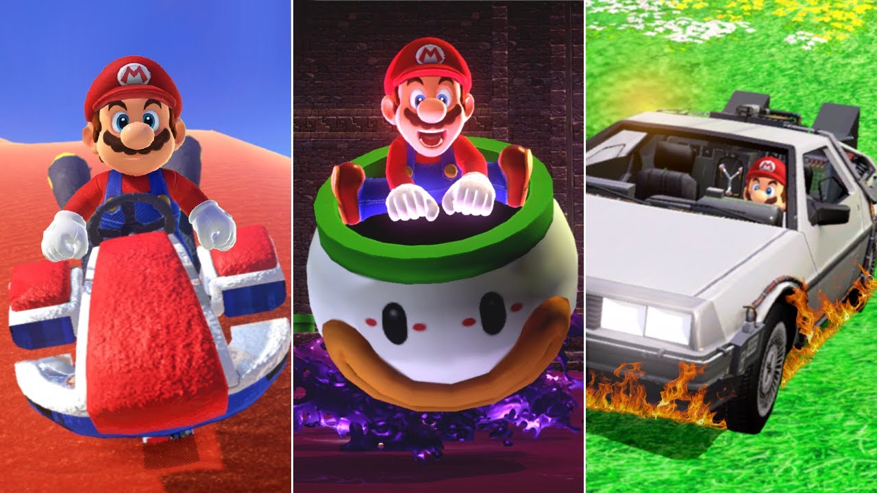 5 Custom Vehicle Mods in Mario Odyssey (Mario Kart, Koopa Clown Car, Wario Bike ...)
