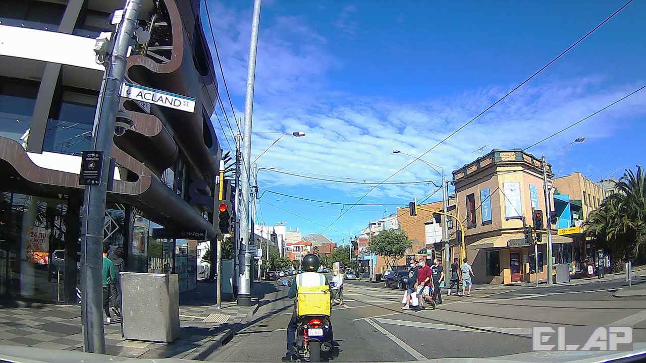 4K DASH CAM AUSTRALIA, VICTORIA, MELBOURNE.  Driving from South Yarra (punt Road) to Elwood Beach