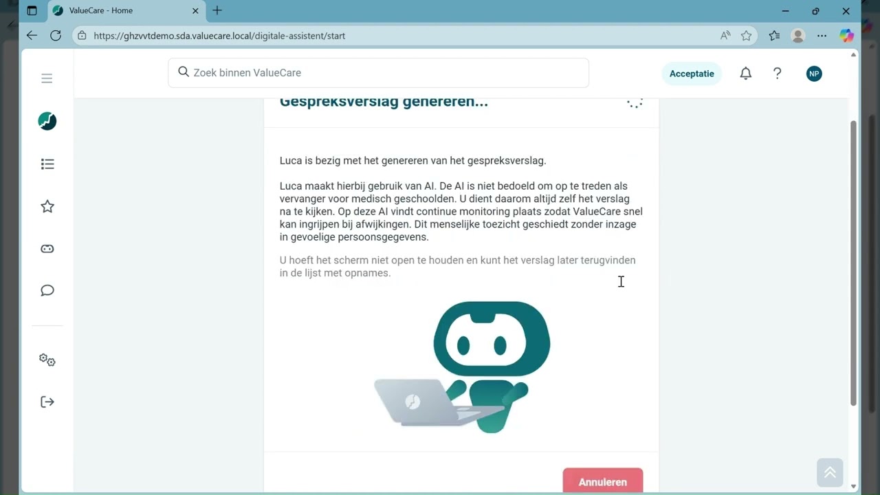 Instructiefilmpje digitale assistent langdurige zorg ValueCare