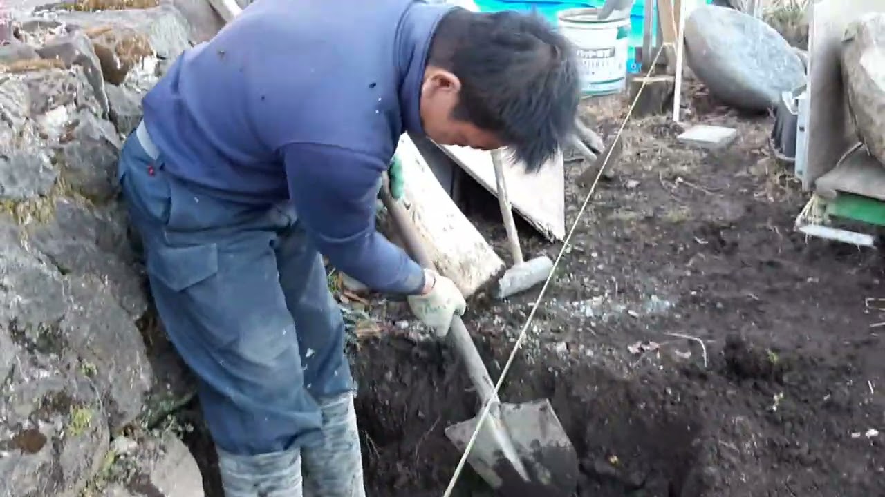 根石(ねいし)　石積現場⚒️2　2022.1.26