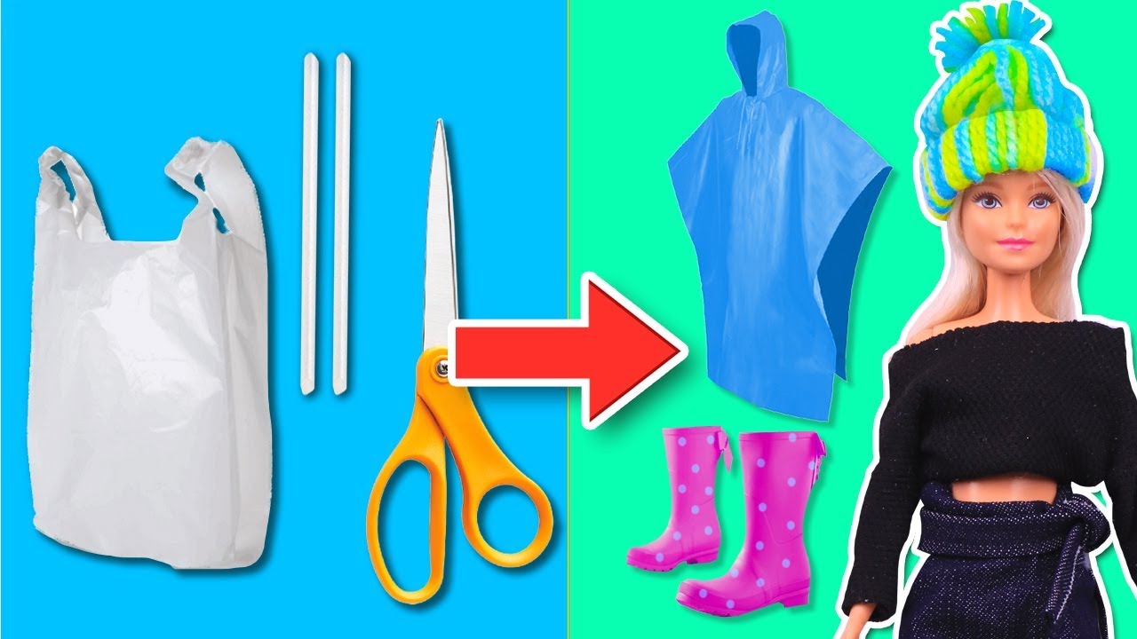 ☔️ ROPA y ACCESORIOS MINIATURA para BARBIE en época de LLUVIA ⛈ Manualidades Fantásticas!