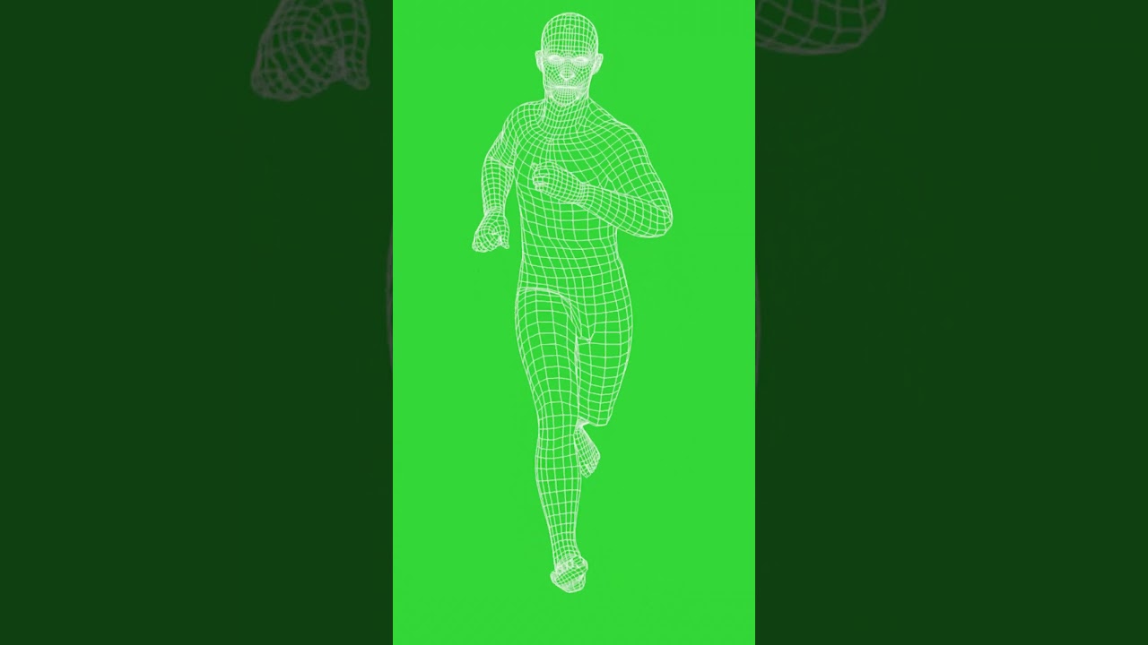 Green Screen Wireframe Running Man #shorts
