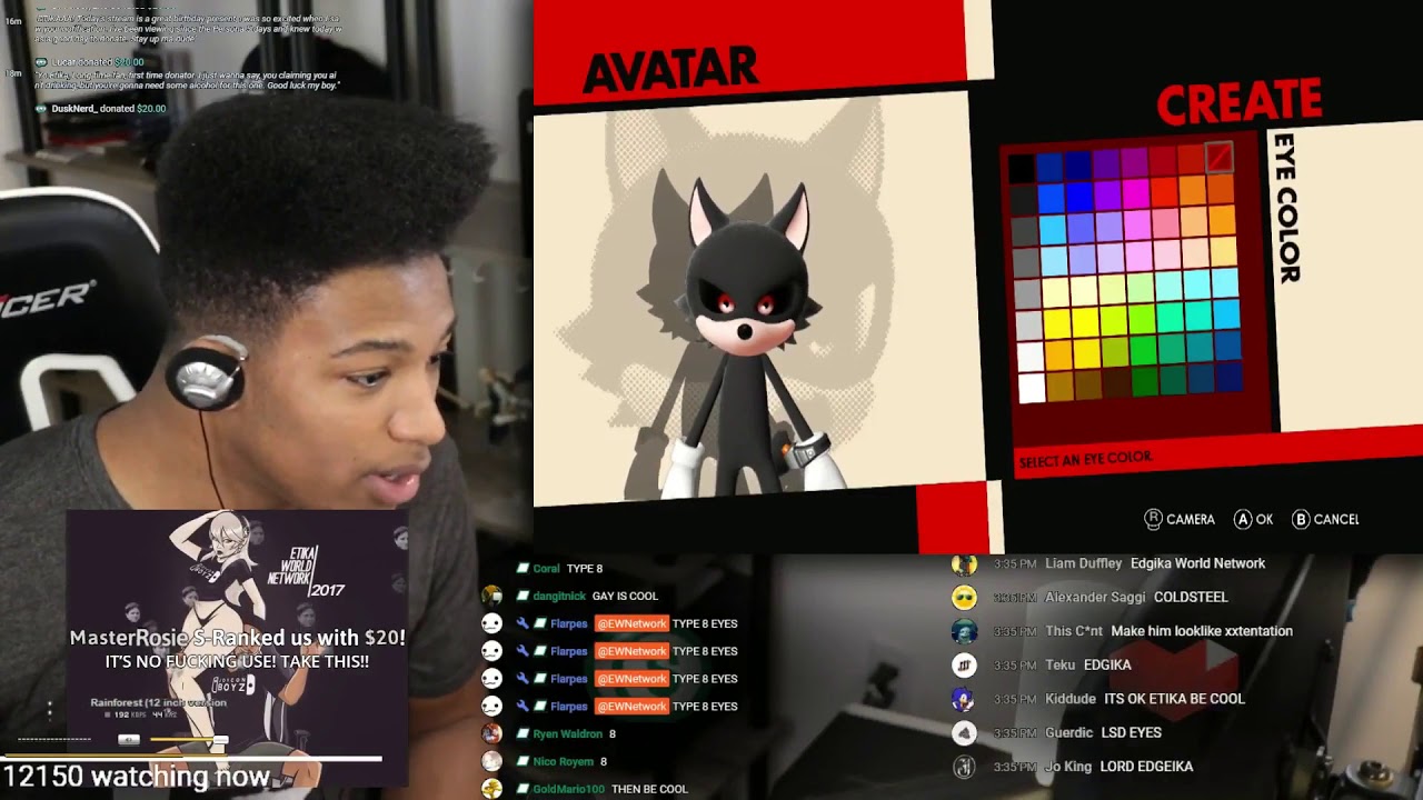 Etika creates his sonic OC (Etika plays sonic forces)