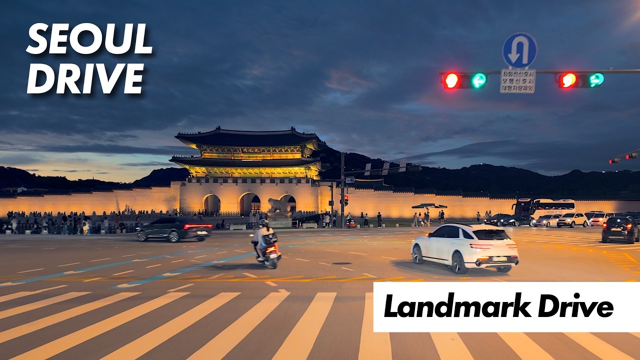 Lo-fi Chill Jazz Landmark Drive in Seoul 4K – #namsan #seoulstation & #gyeongbokgung 서울드라이브 야경 서울여행