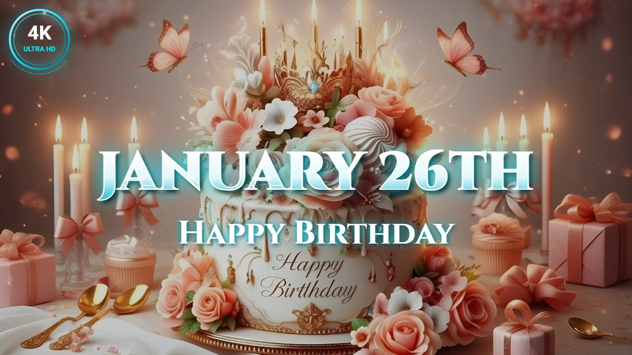 Happy Birthday January 26th 🎸 Acoustic Guitar Birthday Song (4K Edition)