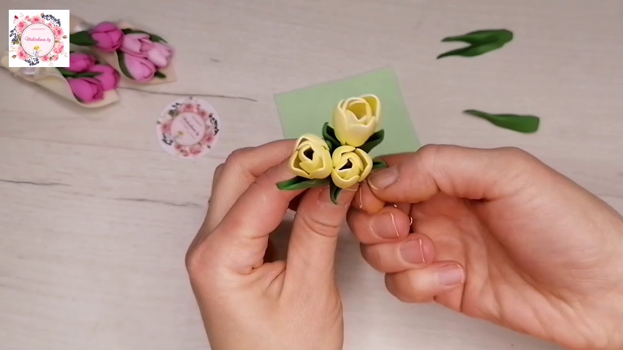 Самый топовый подарок на 8 марта своими руками. Тюльпаны из фоамирана. DIY MK foamiran flowers.