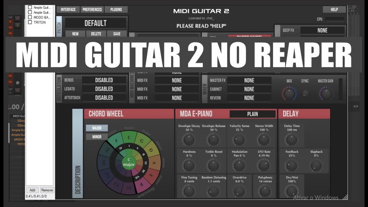 COMO USAR O MIDI GUITAR 2 NO REAPER