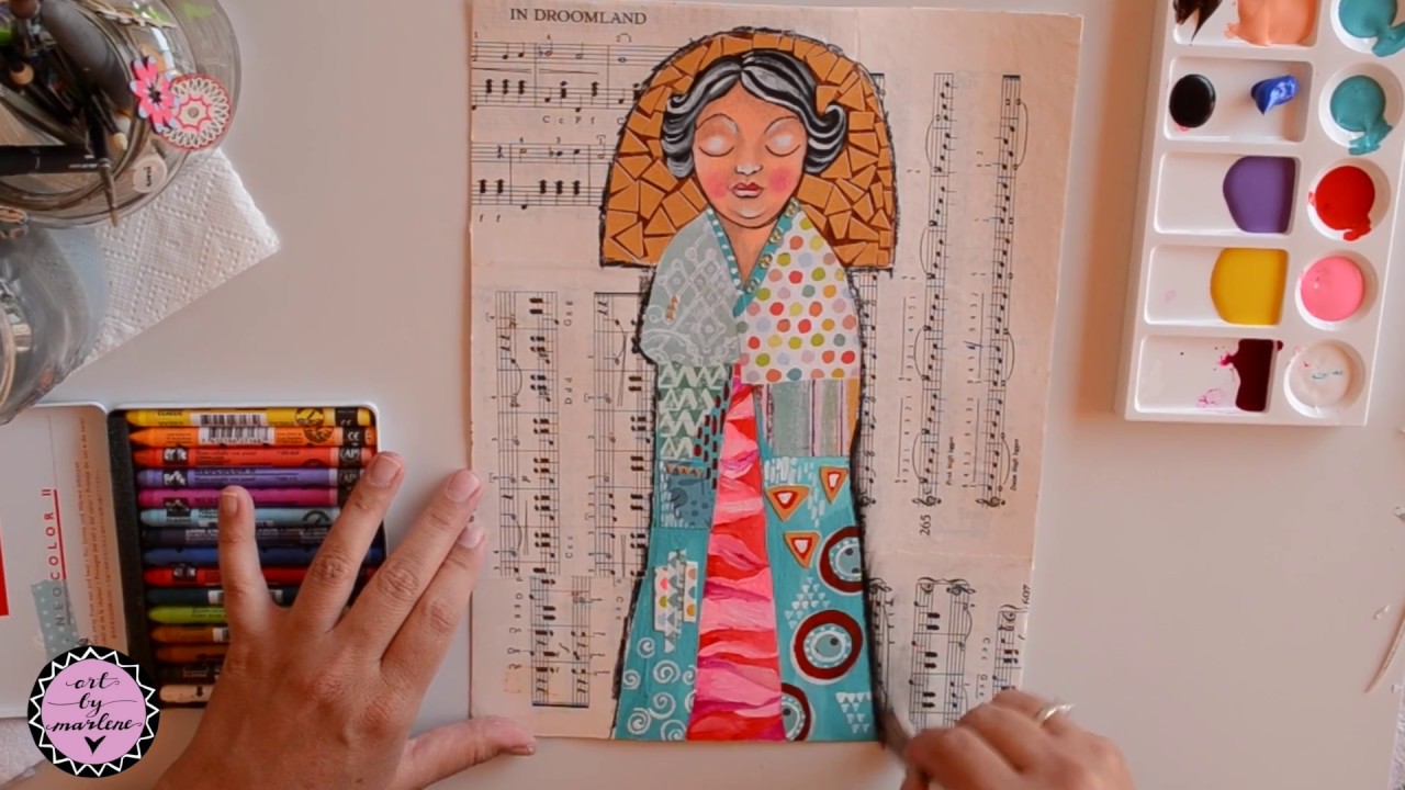 MIXED MEDIA LESSON - KLIMT INSPIRED