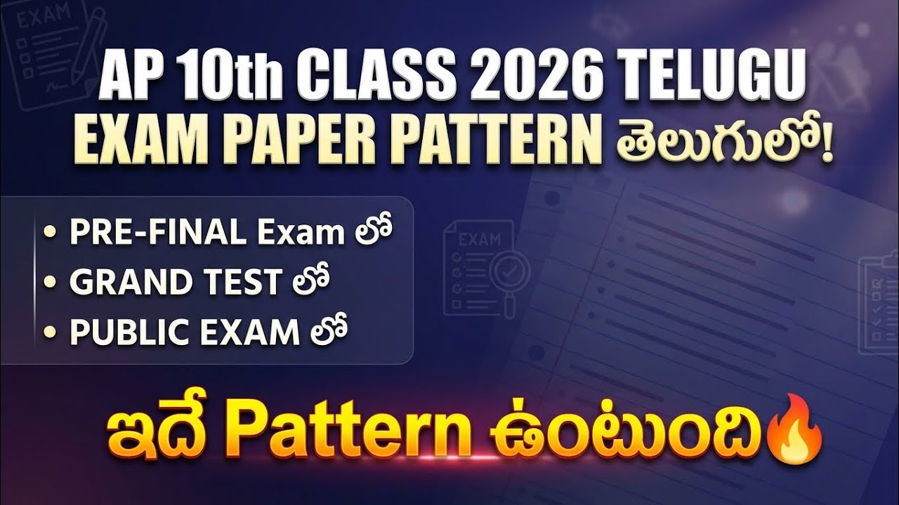 Ap 10th Class Telugu 2026 Question Paper Pattern Explanation🔥 || Original Exam Papers 