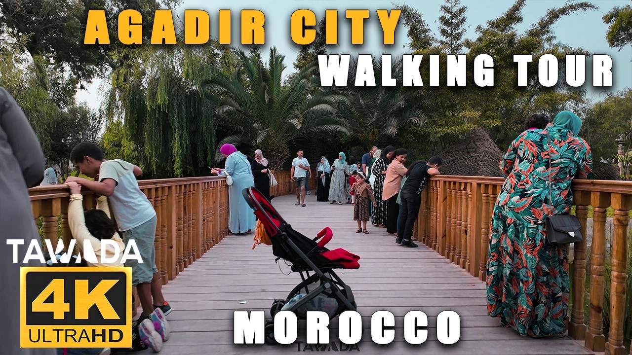 Agadir city walking tour 2024- Morocco 4K UHD