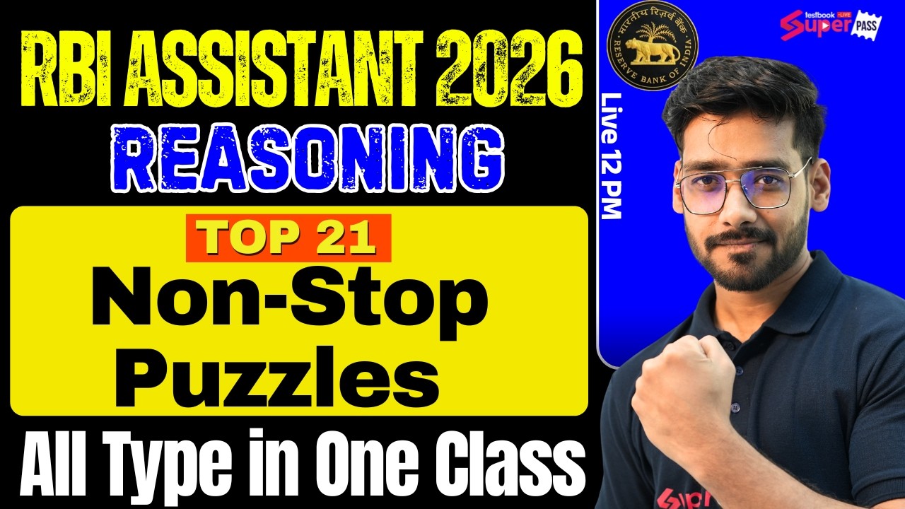 RBI Assistant Reasoning Class 2026 | Puzzle Type Questions In One Shot | Reasoning by Shashank Sir