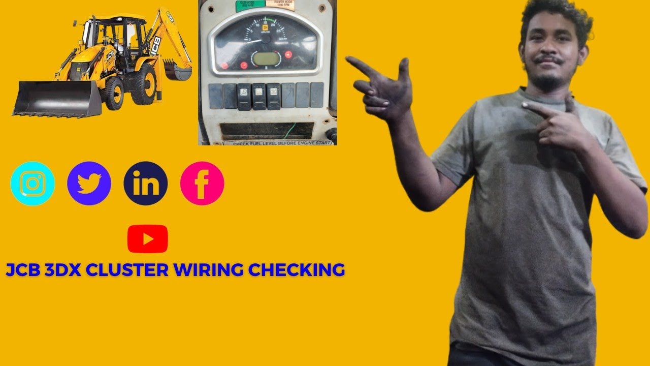 JCB 3DX cluster cluster wiring checking#new #video