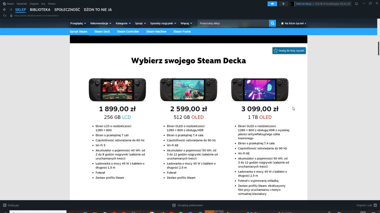 Valve planuje podnieść cenę steamdecka??