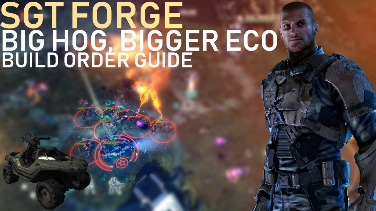 Halo Wars 2 - Sgt Forge and his Hero opener, with a twist! Big Hog, Bigger Eco -  Build order guide!