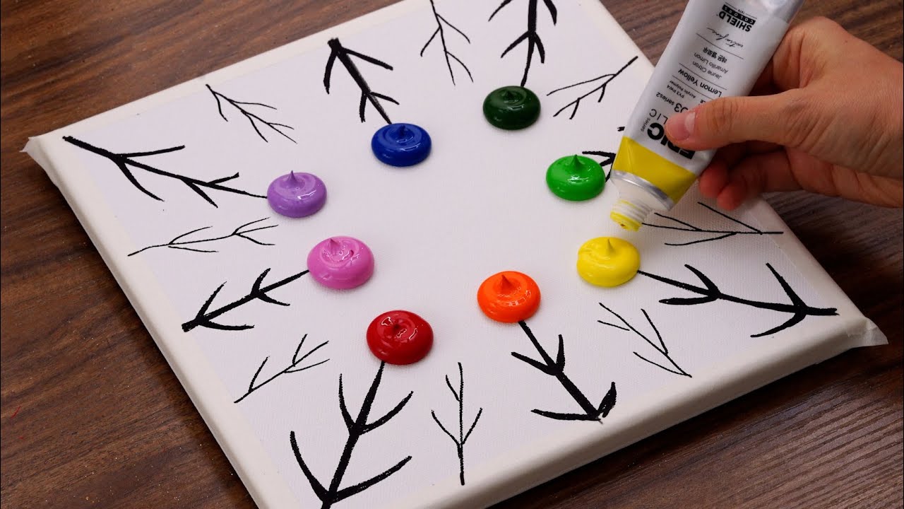 How To Very Easy Acrylic Paint｜Painting For Beginners (1466)｜Oddly Satisfying