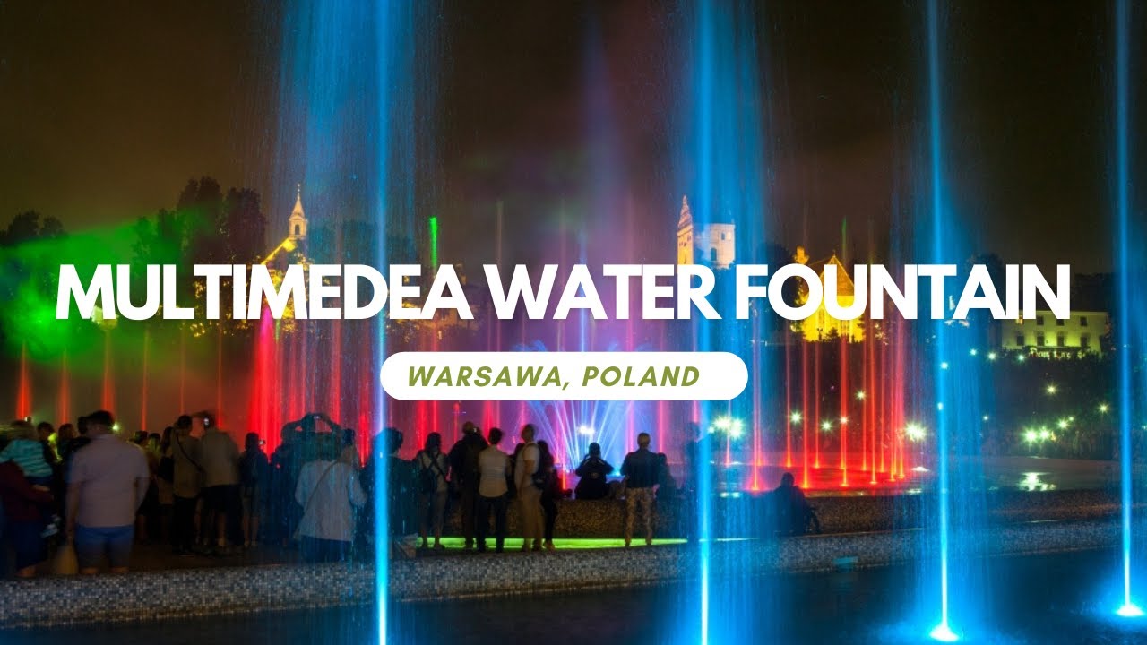 Multimedia water fountain, Warsaw Poland #summervibes #travelvideo #europe