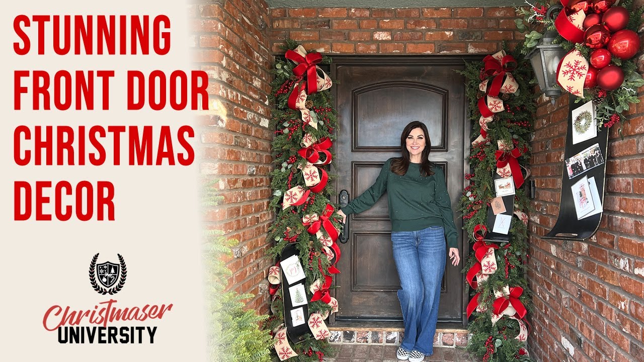 STUNNING FRONT DOOR CHRISTMAS D&Eacute;COR: Garland, Ribbons & Picks | WATCH THIS BEFORE YOU DECORATE