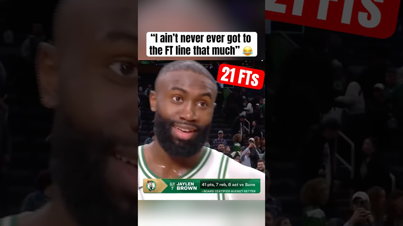 Jaylen Brown shocked he shot 21 FTs 🤣