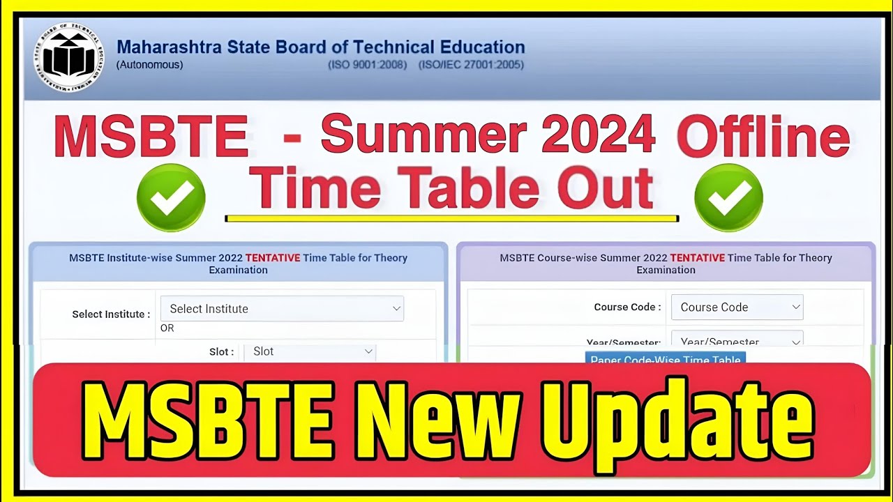 🔴MSBTE Summer 2024 Exam Date Out MSBTE New Updates Msbte Latest News Today