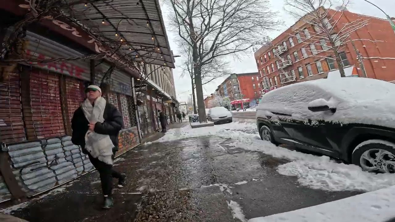 Bedstuy Brooklyn NYC snowy ASMR POV