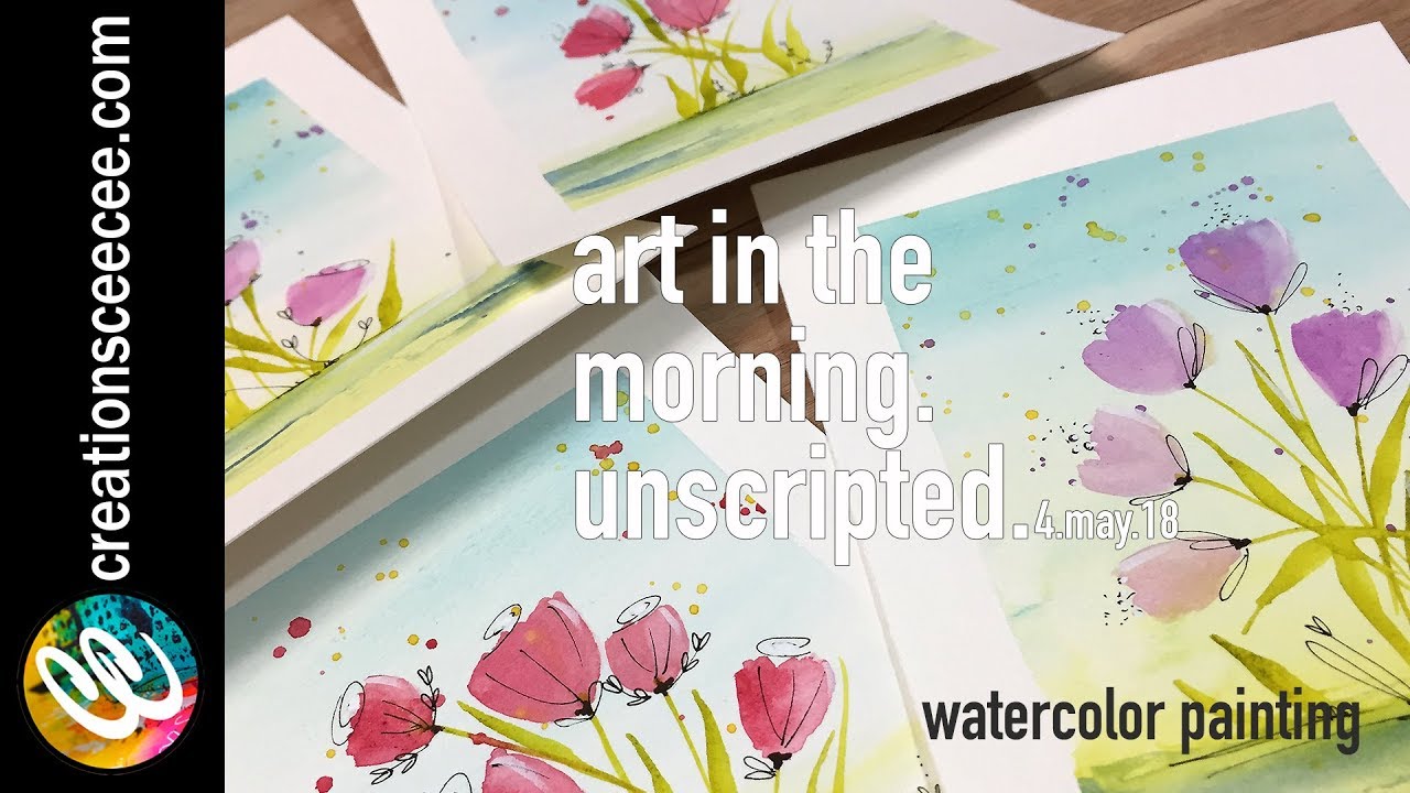 **revised**  paint 4 super quick and easy watercolor florals all at once!
