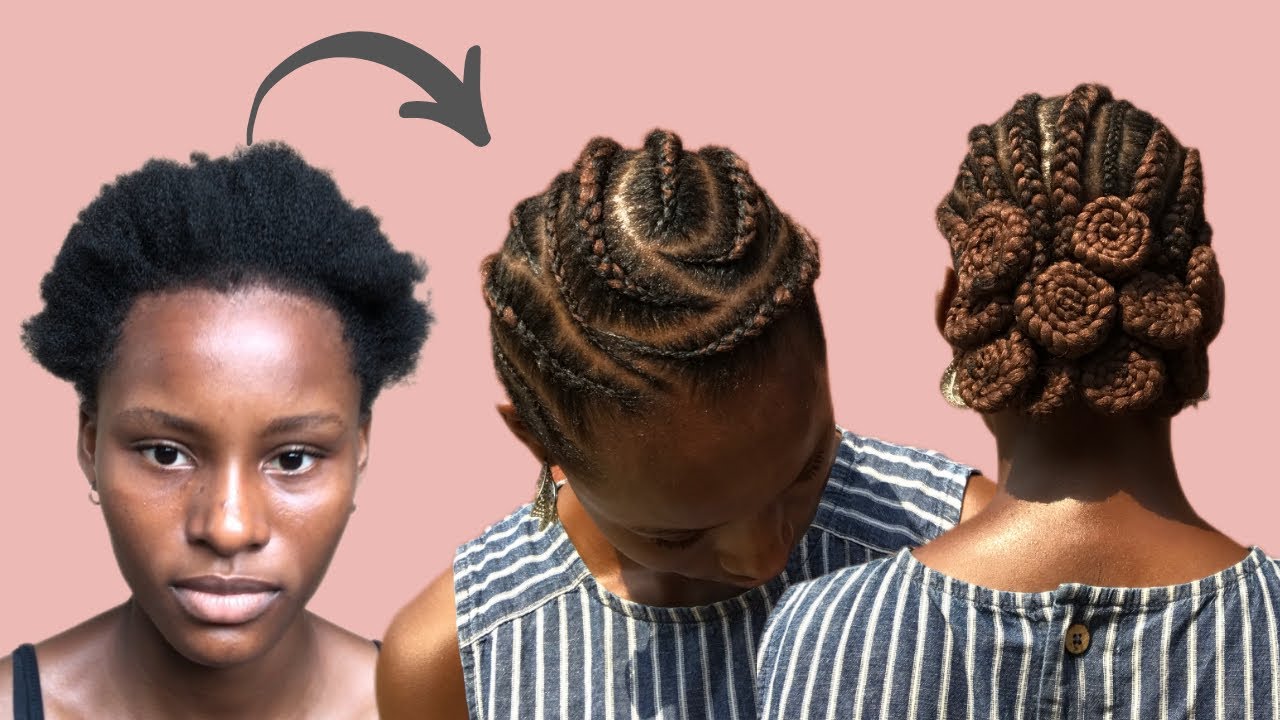 DIY Detailed Cornrows with Brazilian wool | Feed-In & Rollie Tutorial 