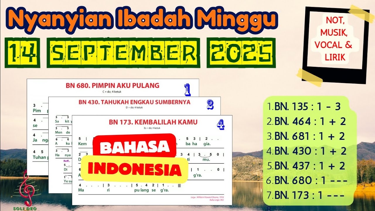 Nyanyian Ibadah Minggu | 14 SEPTEMBER 2025 | HKBP | Bahasa Indonesia | Not, Musik, Vocal dan Lirik