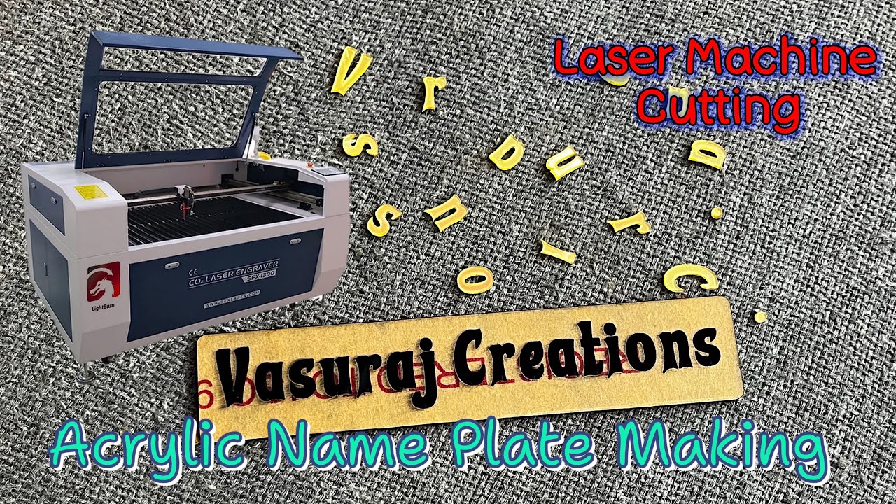 Acrylic Name Plate Making Laser machine || Laser Machine Acrylic Golder Name Plate #nameplate 