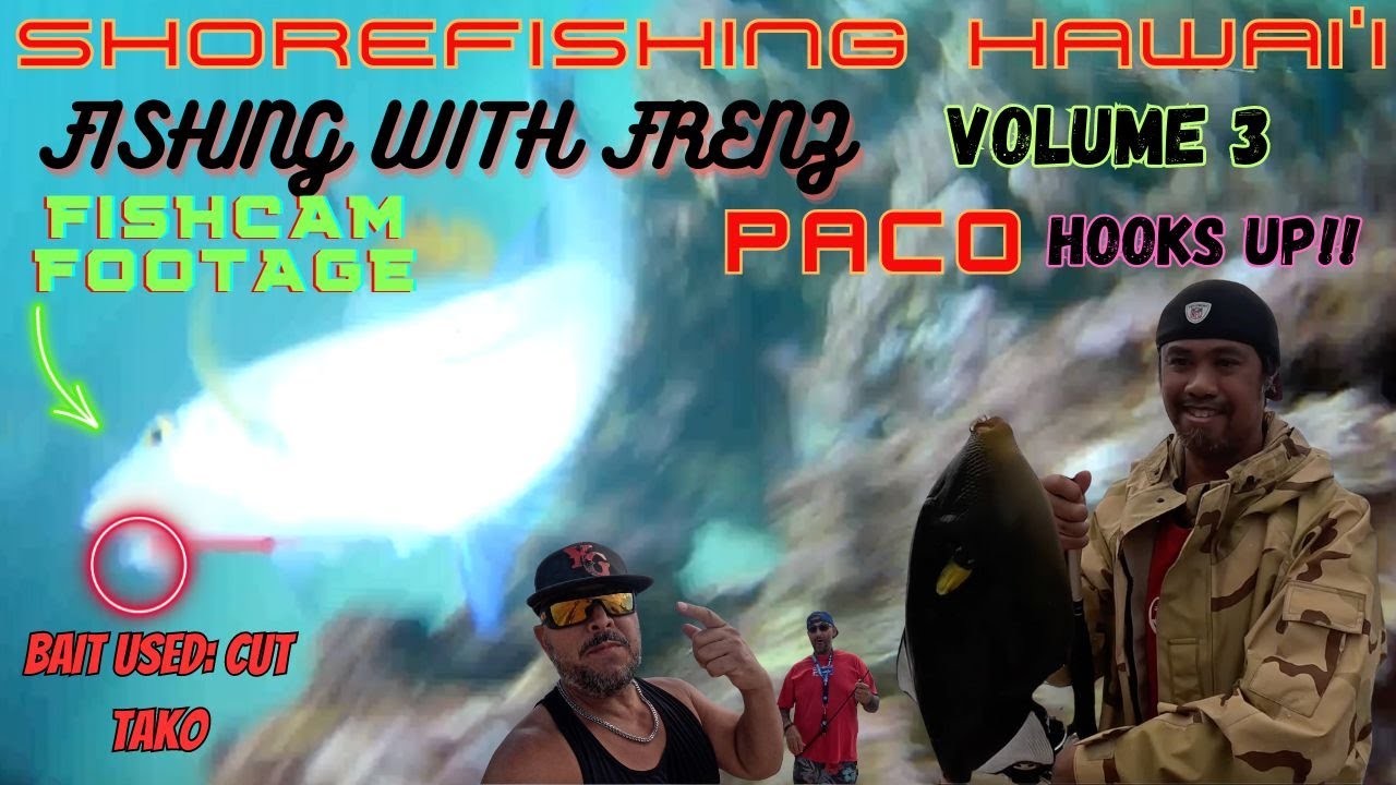 FISHING WITH FRENZ-VOL 3--PACO HOOKS UP! 🎣🤙🏽 #hanapaa #gofishcam #goodtimes #SHOREFISHINGHAWAII